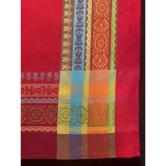 French Provincial Table Runner - Jacquard Red Rust Gold new - Picture 2 of 2